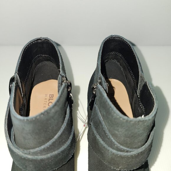 NEW Blondo Ankle Bootie Womens 10 Black Suede Waterproof Low Heel Fall Winter - Picture 8 of 13